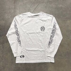White Graphic Long Sleeve Shirt